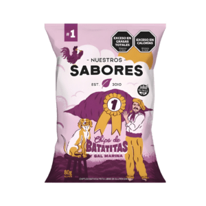 SABORES - Chips De Batata Con Sal Marina X 80 Grs
