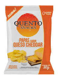 QUENTO - Papas Sabor Queso Cheddar X 90 Grs